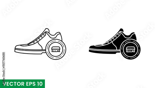 shoe polish vector icon isolated on white background