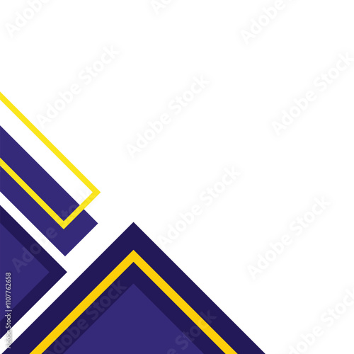 Geometric abstract shape business border in blue and yellow