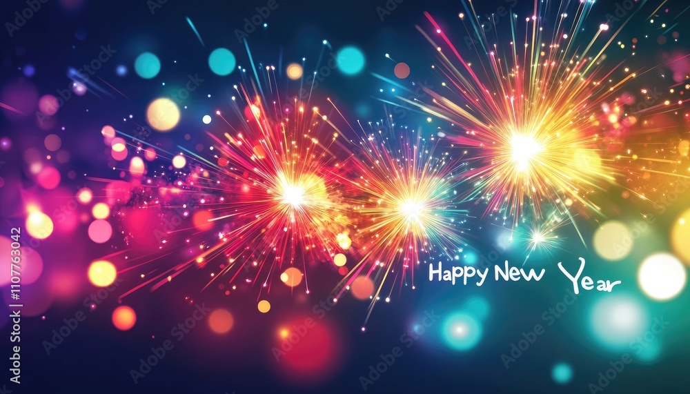 Fototapeta premium A vibrant display of colorful fireworks with 