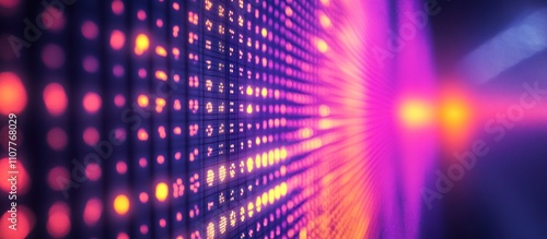 Wallpaper Mural Abstract digital background with glowing dots in pink, yellow, and purple colors. Torontodigital.ca