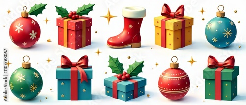 Christmas Primary Color Icons - Festive Depth & Mood photo