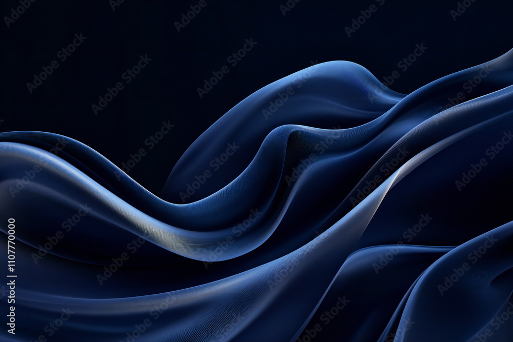 Obraz premium Calming Flowing Blue and Turquoise Waves, Soft Fluid Motion and Abstract Water Design for Relaxing and Serene Background