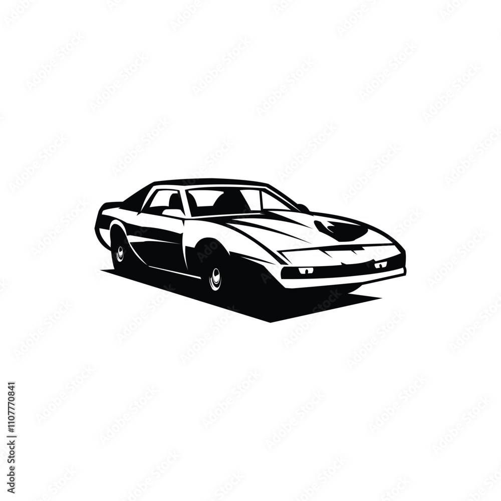 Fototapeta premium Premium vector illustration of Knight Rider car. isolated view from side on white background. best for logos, badges, emblems.