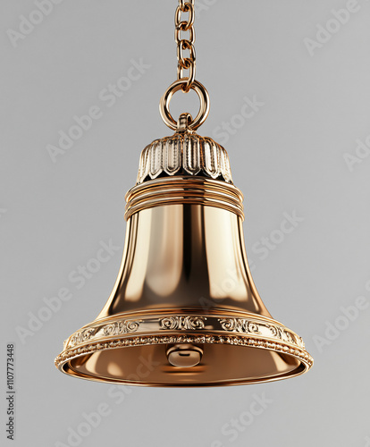 a bell with a chain hanging from it