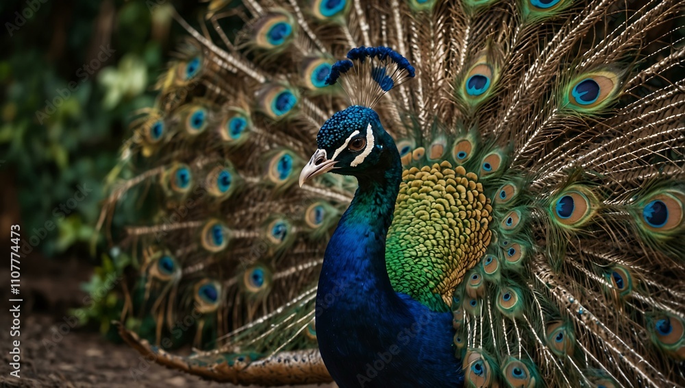 Fototapeta premium Most beautiful and graceful peacock in full display.