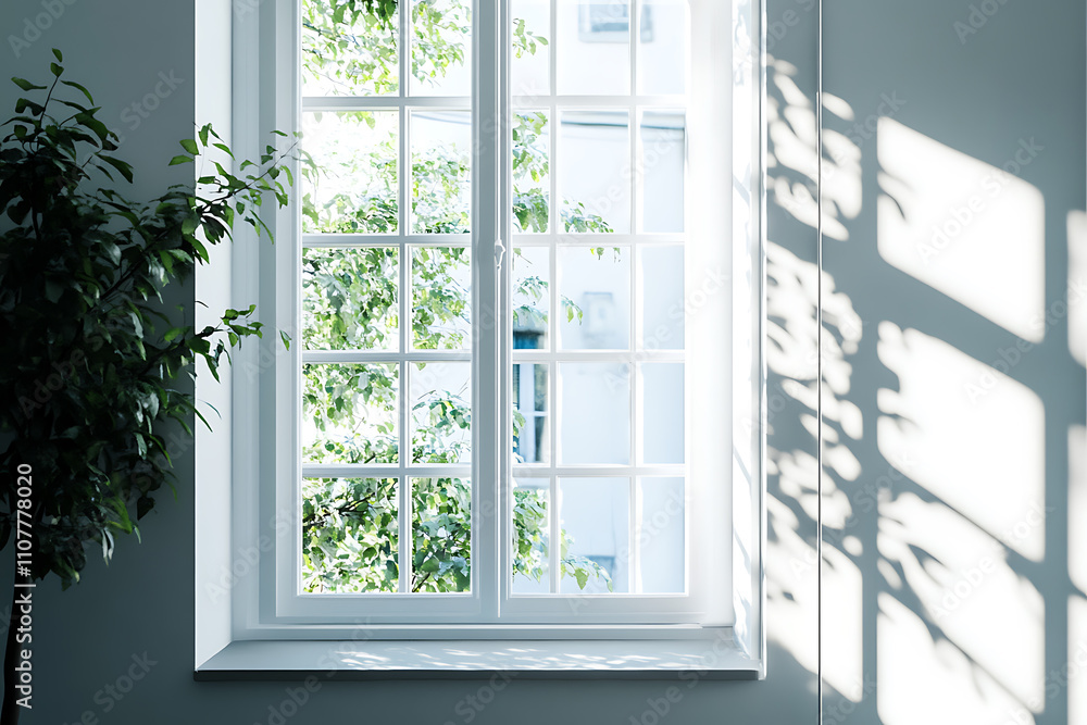 Obraz premium Sunlight Streaming Through a White Window