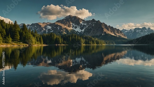 Mountain lake landscape.