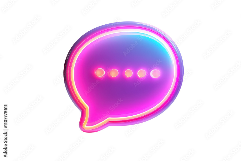 A vibrant, glowing speech bubble with colorful edges and dots, representing digital communication and conversation. A vibrant, glowing speech bubble with colorful edges and dots, representing digital communication and conversation.