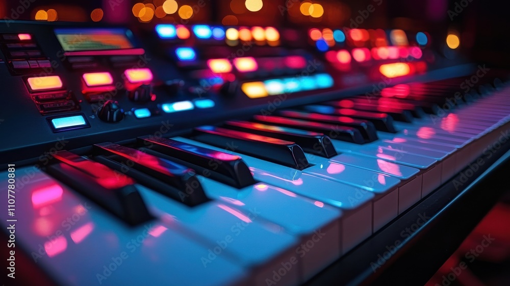 a piano keyboard with buttons and buttons a piano keyboard with buttons and buttons