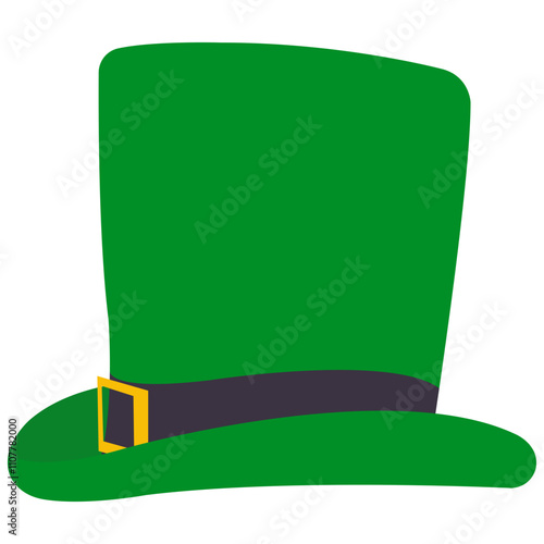 Set collection of cute cartoon style leprechaun hats for St. Patrick's Day holiday design.