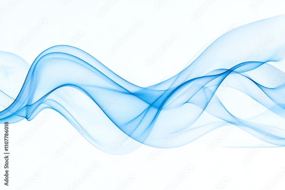 Obraz premium Calming Flowing Blue and Turquoise Waves, Soft Fluid Motion and Abstract Water Design for Relaxing and Serene Background