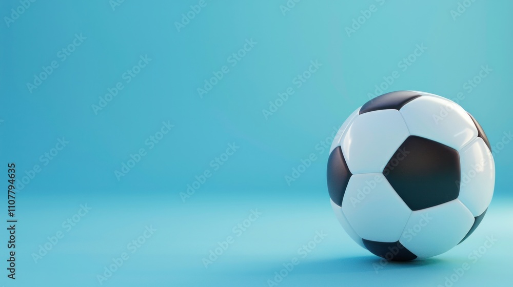 Naklejka premium photograph of Cute 3D cartoon football on background with Space for text.