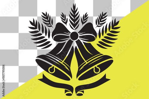 Christmas Bells Ribbon Silhouette Design