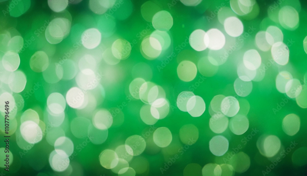 Christmas and new year green bokeh lights blur background, holidays events green glowing abstract glitter background. Generative AI Christmas and new year green bokeh lights blur background, holidays events green glowing abstract glitter background. Generative AI