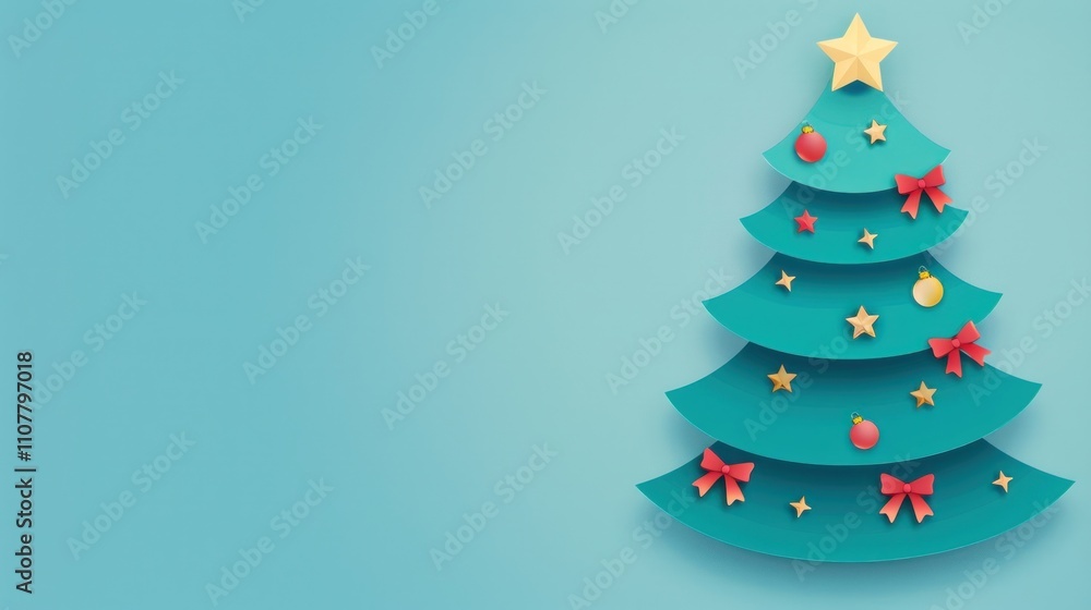 photograph of Cute cartoon Christmas tree with space for text. photograph of Cute cartoon Christmas tree with space for text.
