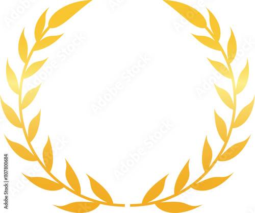 Circular golden laurel wreath symbolizing triumph, success, and excellence, creating a visual representation of accomplishment and honor