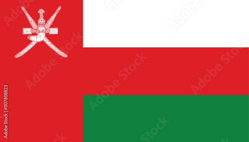 Flag of Oman, Omani flag, flag of Oman, national flag of Oman, flat vector