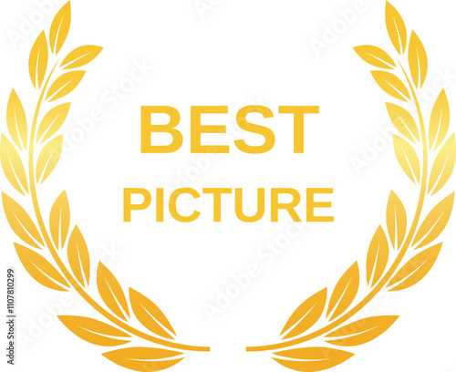 Golden laurel wreath signifying the best picture award, celebrating outstanding achievement in filmmaking and cinematic excellence