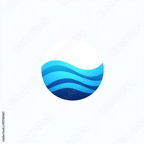 Here's a possible  and keyword list for your image.. Abstract blue wave circle logo design.