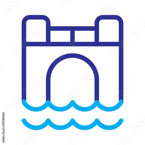 dam water energy line icon photo