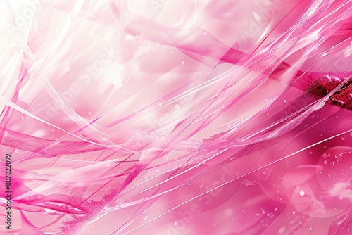 Fototapeta Naklejka Na Ścianę i Meble -  pink abstract background with ribbons and smooth wavy lines,breast cancer