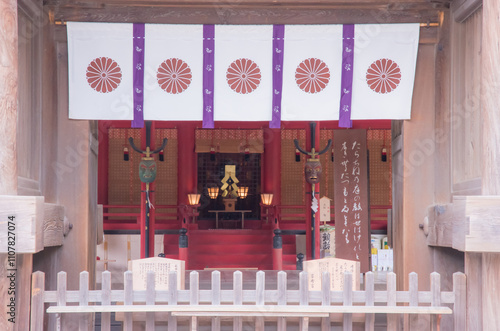 Hakkozaki-gu - A Sacred Shrine with Deep Historical Roots. Taken in Japan, Fukuoka, 09. 04.2024. photo