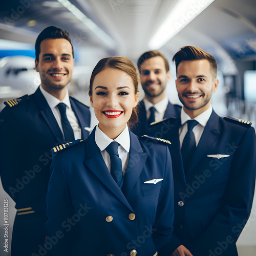 cabin crews are walking at airport