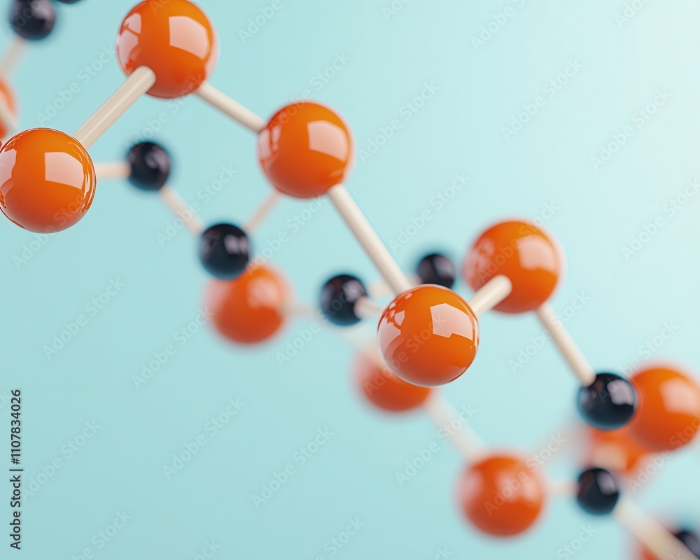 Obraz premium Lightweight structural polymers, highlighting high strengthtoweight ratio, 3D illustration