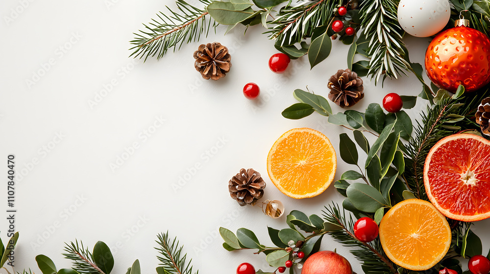 Vibrant holiday wreath with seasonal greens and fruits home decor festive atmosphere close-up nature-inspired design Vibrant holiday wreath with seasonal greens and fruits home decor festive atmosphere close-up nature-inspired design