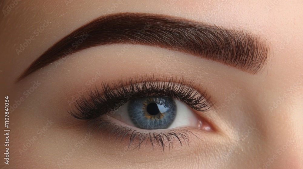 Close-Up View of Beautiful Eye with Stunning Makeup and Lashes Close-Up View of Beautiful Eye with Stunning Makeup and Lashes