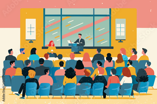 Engaging Conference Presentation in a Modern Auditorium Setting