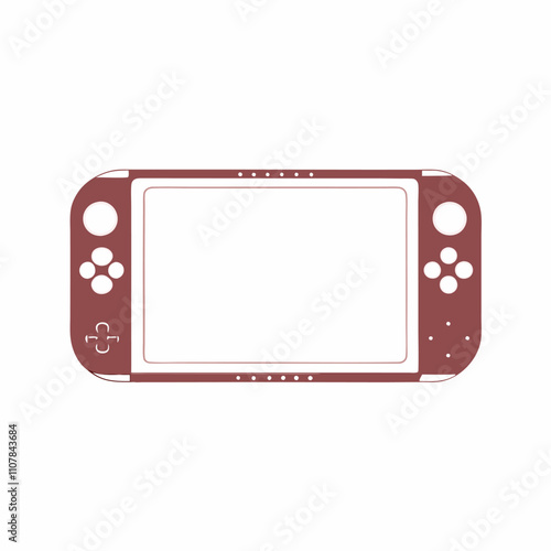 3D Portable Handheld Video Game Console Isolated on White