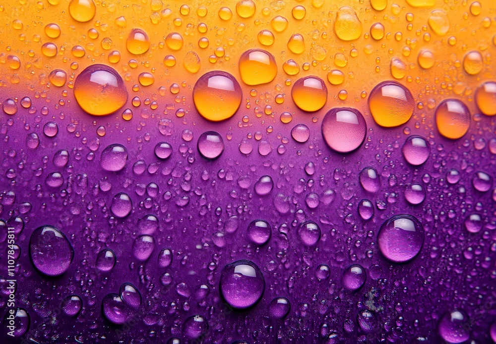 Vibrant Colorful Background with Water Droplets on Glass Creating a Stunning Visual Effect in Bright Orange and Purple Gradient Vibrant Colorful Background with Water Droplets on Glass Creating a Stunning Visual Effect in Bright Orange and Purple Gradient