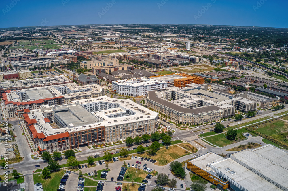 Obraz premium Aerial View of Frisco, Texas during the Summer