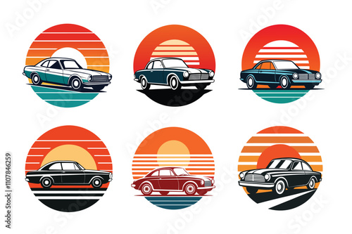 car Vintage Retro T-Shirt Design Bundle Free Download car Vintage Retro T-Shirt Design Bundle - GFXLoad