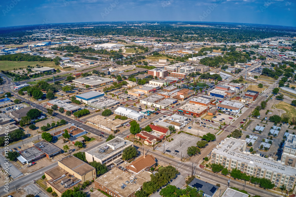 Obraz premium Aerial View of Garland, Texas in the DFW Suburb