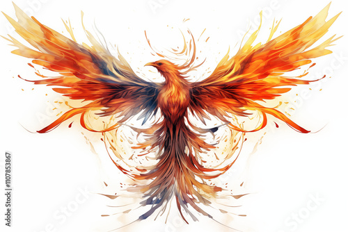 Phoenix tattoo colors on white background. Phoenix tattoo. Tattoo idea. For tattoo artists. Tattoo parlor. Phoenix on fire. My tattoo.