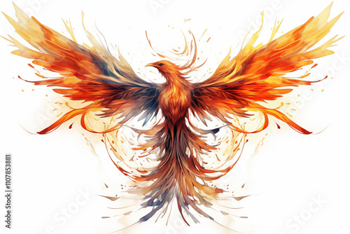 Phoenix tattoo colors on white background. Phoenix tattoo. Tattoo idea. For tattoo artists. Tattoo parlor. Phoenix on fire. My tattoo.