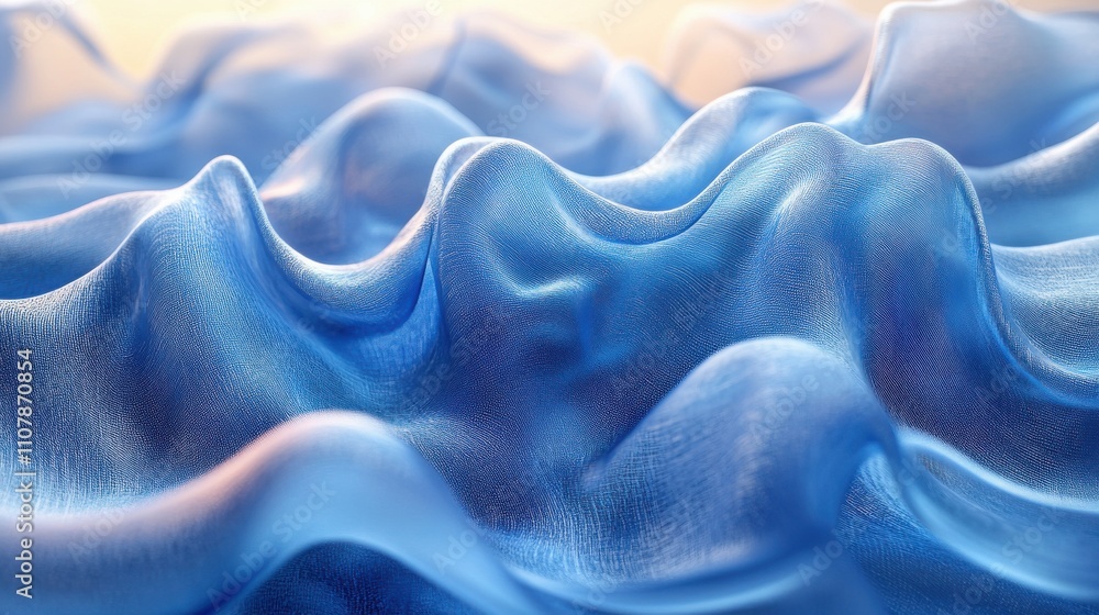 Obraz premium flowing transparent blue cloth 3d rendering