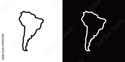 南アメリカのシンプルなラインアイコン