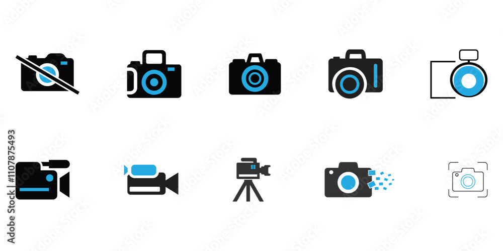 Fototapeta premium Camera icon set. photo camera icon. camera photography icon.