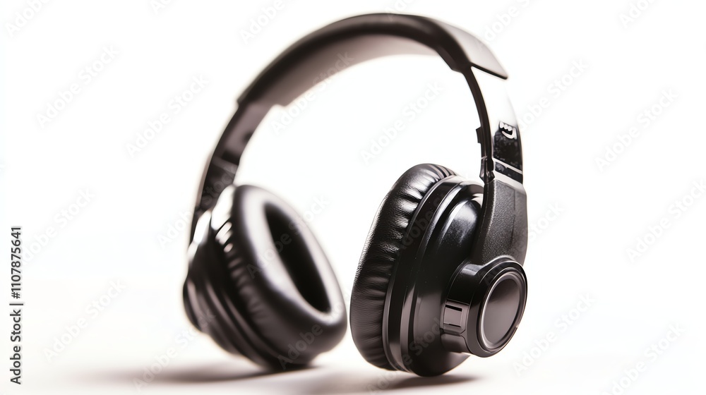 Wireless headphones with sleek design against a white background. Wireless headphones with sleek design against a white background.