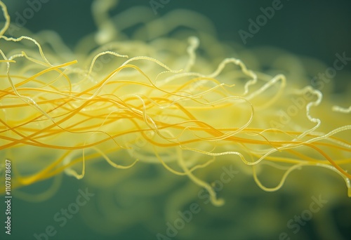 Algae strands on transparent background in a close up perspectiv photo