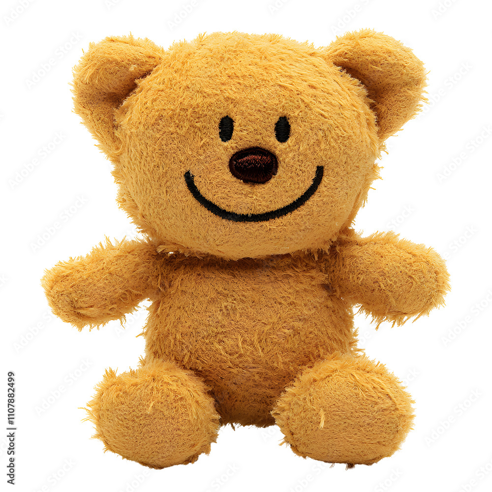 Obraz premium A cute, plush teddy bear with a friendly smile, perfect for companionship or decoration.