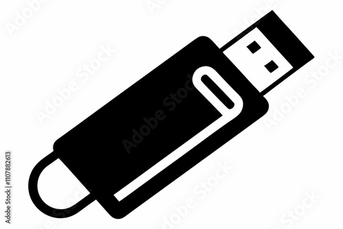 USB Icon Silhouette Vector Design On White Background.