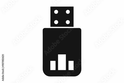 USB Icon Silhouette Vector Design On White Background.