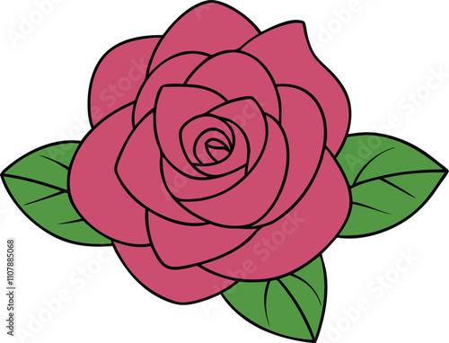 Cute Roses vector cartoon illustration for  Valentine's Day