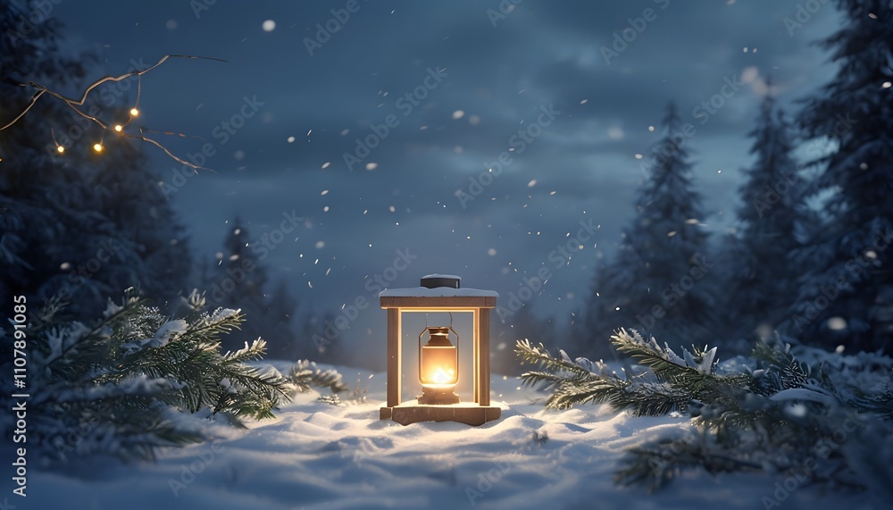 peaceful scene set in a quiet snowy forest during the Advent season peaceful scene set in a quiet snowy forest during the Advent season