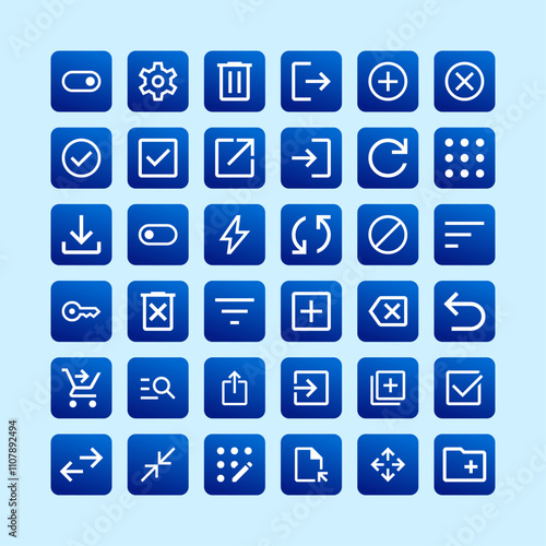 Web icon collection. Basic icons. Icon set. Vector.ai