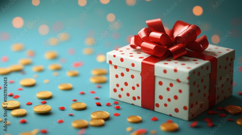 Obraz premium loop animation of opening gift box and coins 3d rendering